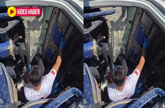Sürücüyü böyle kurtardılar