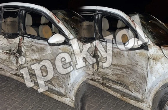 Hurdaya dönen araçtan yaralı çıktı