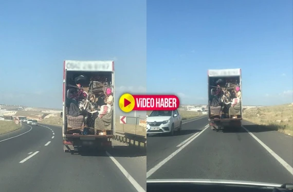 Kapısı açık kamyonette yolculuk yaptılar