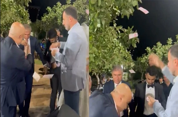 Başına paralar saçıldı