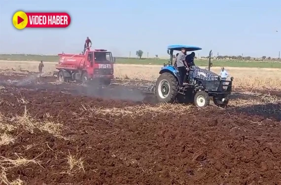 Buğday ekili tarla küle döndü