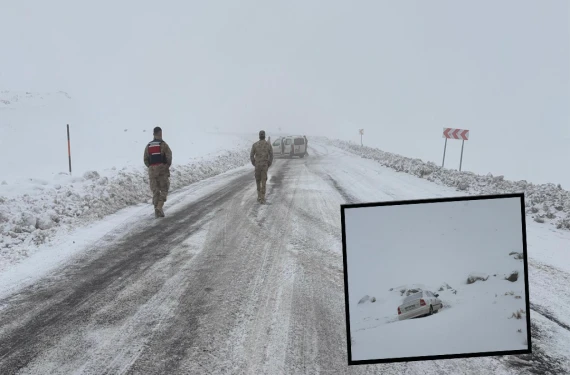 Yol yüzeyi buz tuttu