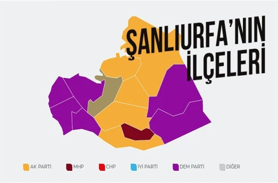 DEM Parti ve Yeniden Refah'ın önde olduğu ilçeler