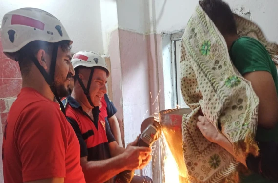 İmdadına itfaiye yetişti