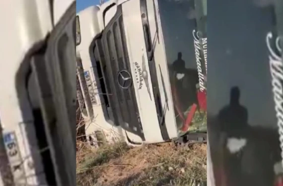 Şanlıurfa'da TIR şarampole devrildi!