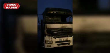 Şanlıurfa'da park halindeki tır alev alev yandı!