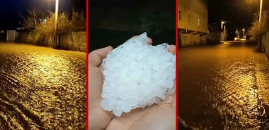 Bozova’da dolu ve sağanak yağış etkili oldu