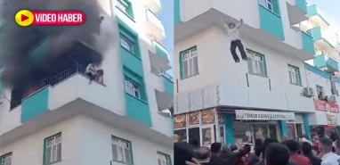 Şanlıurfa’da yürekleri ağza getiren olay! Yangında mahsur kalan iki kişi 3’üncü kattan atladı