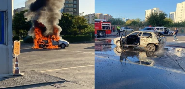 Bu da oldu! Muayeneden geçmeyen aracını yaktı