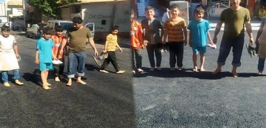 Suruç’ta ilk asfalt sevinci! Bakın vatandaşlar nasıl kutladı