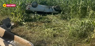 Şanlıurfa’da araç kanala çarparak mısır tarlasına uçtu! 1 ölü, 1 ağır yaralı