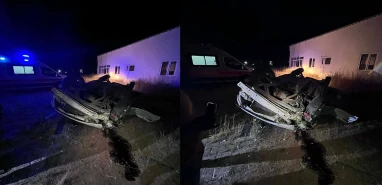 Şanlıurfa'da takla atan otomobilin sürücüsü yaralandı