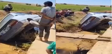 Şanlıurfa'da kontrolden çıkan otomobil şarampole devrildi!