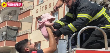 Şanlıurfa’da korku dolu anlar: Yangında mahsur kalan bebek ve çocuk….