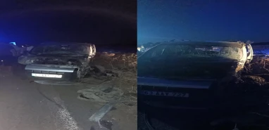 Şanlıurfa’da otomobil iş makinesine çarptı: Baba ve 3 çocuk yaralı