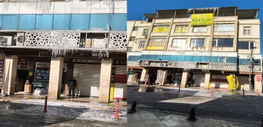 Burası Sibirya değil Şanlıurfa... Bina buz tuttu