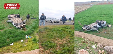 Şanlıurfa'da kontrolden çıkan otomobil devrildi: Yaralılar var...