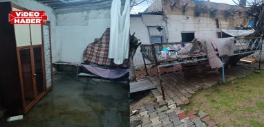 Şanlıurfa’da yağış evde çökme tehlikesi yarattı!