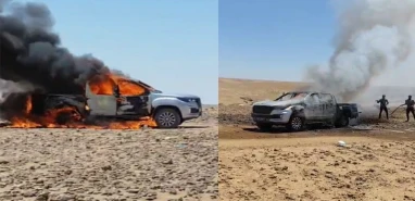 Şanlıurfa'da seyir halindeki araç alev topuna döndü! Canlarını son anda kurtardılar