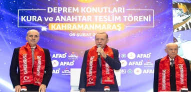Cumhurbaşkanı Erdoğan: Depremin ilk anından itibaren afet bölgesindeydik