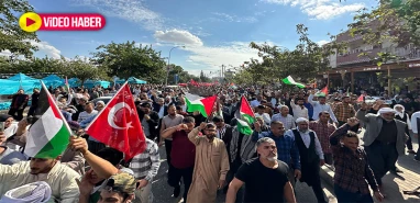 Urfa’da Gazze’ye destek İsrail’e lanet mesajı