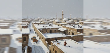 Şanlıurfalıların kar mesaisi başladı!