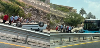 Şanlıurfa'da virajı alamayan otomobil takla attı!