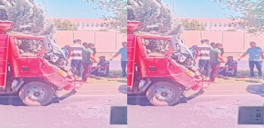 Şanlıurfa’da kamyon, hafriyat kamyonuna çarptı: Yaralı var…