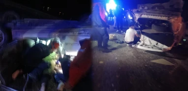 Adıyaman-Şanlıurfa yolunda araç takla attı!