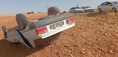 Şanlıurfa’da kontrolden çıkan araç şarampole yuvarlandı!