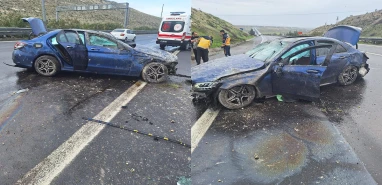 Nizip – Birecik otoyolunda korkutan kaza! Yaralılar var…