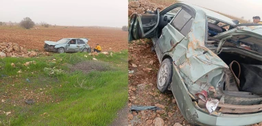 Şanlıurfa’da kontrolden çıkan otomobil şarampole yuvarlandı!