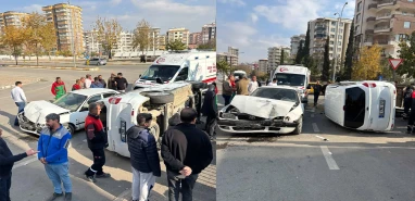 Şanlıurfa’da iki araç çarpıştı! Yoldan geçen yaya yaralandı
