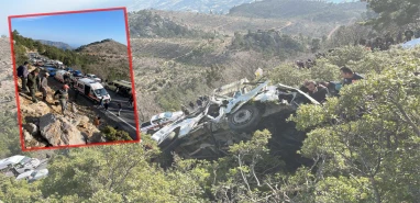 Feci kaza: 3 ölü 11 yaralı! İşçi servisi uçurumdan yuvarlandı