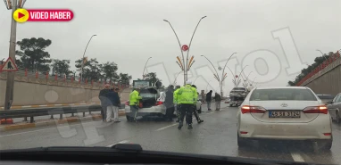 Köprülü kavşakta kaza! 1 yaralı