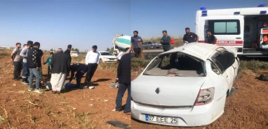 Şanlıurfa’da otomobil şarampole devrildi!