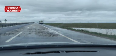 Mardin-Şanlıurfa yolunda çukurlar araç lastiklerini patlattı!
