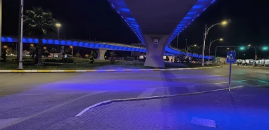 Şanlıurfa’daki kavşak maviye büründü! İşte sebebi...