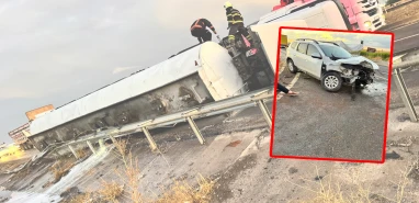 Şanlıurfa'da mazot yüklü tanker otomobile çarptı: 6 yaralı