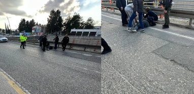 Şanlıurfa’da film gibi firar girişimi! Seyir halindeki araçtan atladı