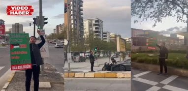 Şanlıurfa’da tek başına Filistin’in sesi oldu!