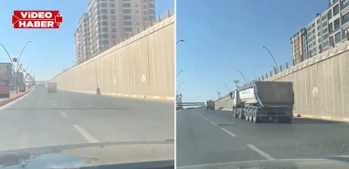 Şanlıurfa’da sürücüleri isyan ettiren görüntü! Kum ve taşlar yola saçılıyor…