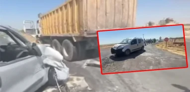 Viranşehir’de kamyon ile otomobil çarpıştı!