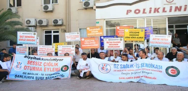 Şanlıurfa’da sağlık emekçileri, 600 bin işçi için ses yükseltti