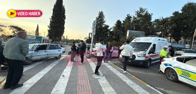 Şanlıurfa’da çarpışan otomobiller refüje çıkarak durabildi!
