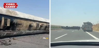 Şanlıurfa’da korkutan kaza! Akaryakıt yüklü tanker devrildi