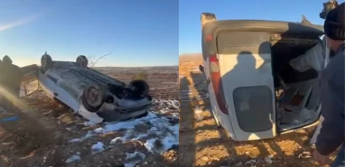 Şanlıurfa’da lastiği patlayan araç takla attı! Sürücü yaralandı