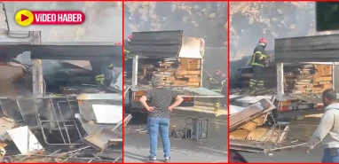 Şanlıurfa’da mobilya yüklü tır alev aldı!