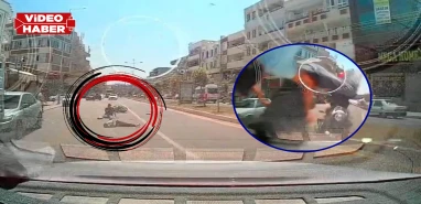 Şanlıurfa’da motosikletteki iki kuzen havada böyle savruldu! Saniyelerle gelen dehşet