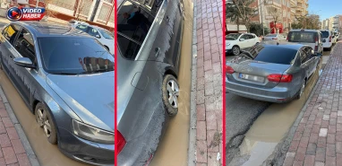Şanlıurfa’da kazı çukuru araca zarar verdi! “Burası adeta köstebek yuvası gibi”